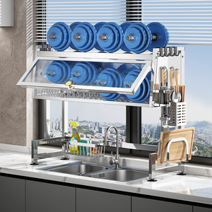 304不锈钢水槽置物架洗碗槽水池防尘碗柜收纳沥水架碗架厨房用品