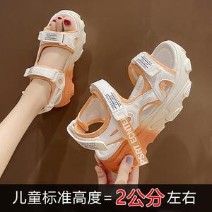 巴拉巴柆女童凉鞋2024夏季新款软底防滑时尚网红鞋子中大童潮韩版