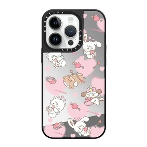 CASETi粉色爱心mikko猫兔拥抱15Pro适用iPhone13ProMax苹果14Pro明星小众艺术家联名手机壳12防摔保护套创意