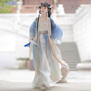 凤鸣銮汉服女【染青妆】宋制褙子飞机袖齐腰裙日常2024春夏