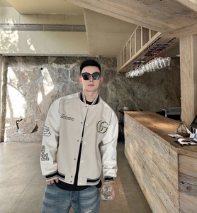Gucci/古驰 24春季新款 拼接拼色条纹棒球服男女休闲夹克上衣
