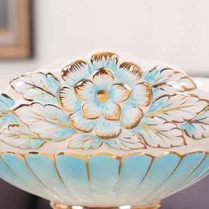 金裕尊JINYUZUN欧式水果盘客厅套装陶瓷果盘创意家用现代简约