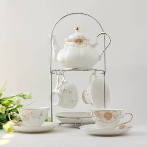 欧式陶瓷杯具杯子套装英式下午茶家用咖啡具茶具结婚礼品送架轻奢