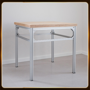 铝型材北欧风格板桌子铝型材铝合金餐桌茶桌咖啡桌子方桌简约框架