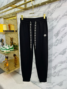 Gucci/古驰 24春夏新款双G字母LOGO刺绣系带满印运动休闲裤卫裤