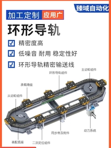 环形导轨链条v型圆弧型滚轮悬挂式凸轮重载直线精密圆形矩形轨道