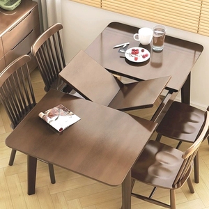 全实木餐桌椅组合可推拉桌子折叠餐桌小户型长方形伸缩吃饭桌子