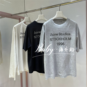 代购Acne Studios 2024夏季新款1996印花做旧字母短袖T恤男女同款