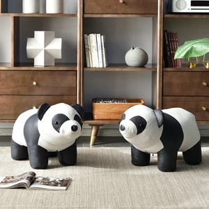 熊猫凳子家用换鞋卡通造型小板凳可爱动物坐凳创意客厅小凳简约
