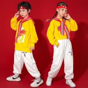 儿童啦啦队演出服中小学生运动会开幕式国潮风黄色长袖表演服潮