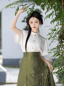 雲上织【扶摇】新中式改良衬衫夏季国风短袖t恤女马面裙搭配上衣