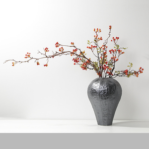新中式日式侘寂风陶瓷花瓶花器摆件民宿样板间茶几玄关干枝插花器