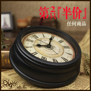 美式客厅座钟欧式复古老式闹钟小时钟创意钟表小型桌面摆件厨房钟