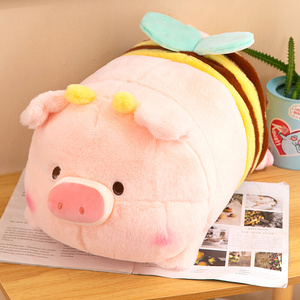 蜜蜂天使趴猪猪抱枕女生布娃娃床上睡觉枕头可爱毛绒玩具沙发靠垫