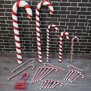 圣诞拐杖糖果装饰节日用品道具装饰圣诞老人拐Q杖场景布置商场摆