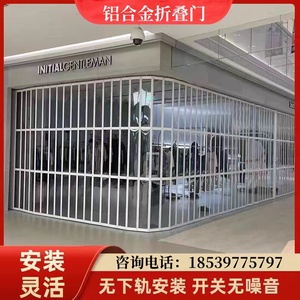 洗车店隔断门透光折叠门防水帘4s店车间推拉门美容无地轨移门水晶