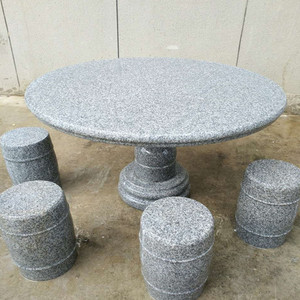 花岗岩大理石桌圆桌石凳子庭院方凳家用户外公园长条椅靠背石板椅
