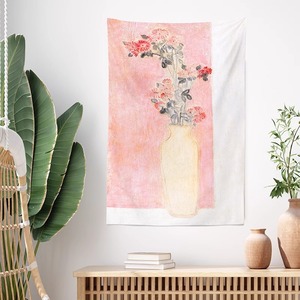 常玉粉色花卉 高级感艺术画布 卧室客厅白墙装饰挂布背景布挂画
