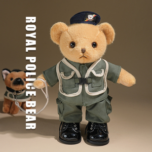 警犬警察小熊公仔交警熊玩偶消防小熊毛绒玩具布娃娃公益宣传礼品