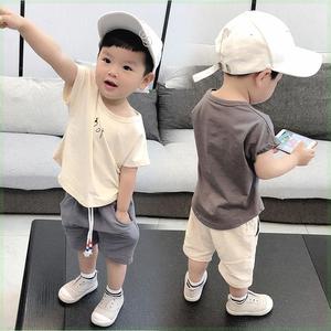 织里童装95%棉 男童短袖套装1-3岁4洋气宝宝夏装2020新款韩版小童