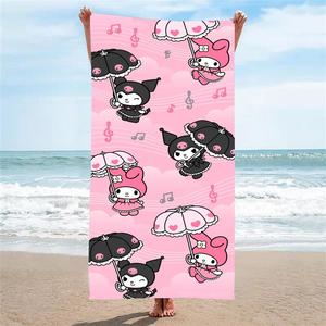 可爱超细纤维沙滩巾卡通库鲁米美乐迪狗印花方形浴巾披肩毛巾