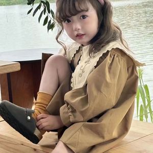 韩版女童风衣外套2023春秋季新款中小童公主风外套中长款宝宝洋气
