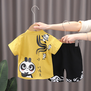 夏装短袖韩系套夏季棉麻装女宝宝婴幼儿童两件套1-3-4岁衣服童装