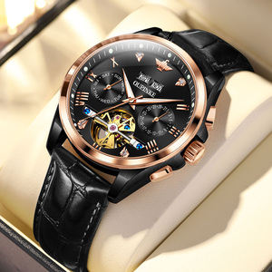 瑞士官方正品牌新款阿玛尼手表男士机械表夜光镂空进口名牌男表