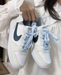 Nike耐克女鞋Court Borough白绿色低帮复古休闲运动滑板鞋FV8121