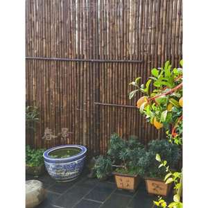 碳化竹子竹篱笆隔断栅栏户外围栏装饰挡庭院花园护栏#农家乐围墙