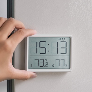 现货速发壁挂摆台式电子温湿度时钟磁吸冰箱厨房高清台钟学生房间