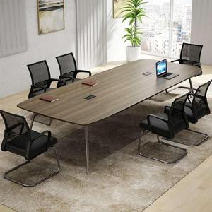 钢架小型会议桌椅组合简约现代职员办公桌会议室洽谈桌子工作台