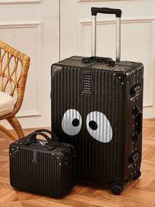 新款行李箱拉杆箱男女学生铝框大容量可爱印花耐用皮箱旅行箱