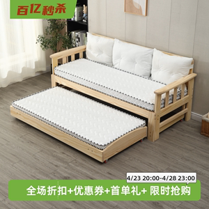 沙发床折叠两用小户型网红款客厅多功能床伸缩床带折叠拖床配软靠