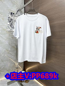 法国代购D&G/杜嘉班纳男士圆领字母兔子休闲上衣刺绣简约短袖T恤
