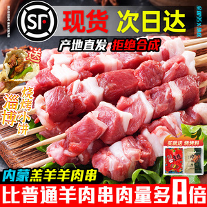 新鲜纯羊肉串大串烤串半成品家庭户外露营食材套餐淄博烧烤同款