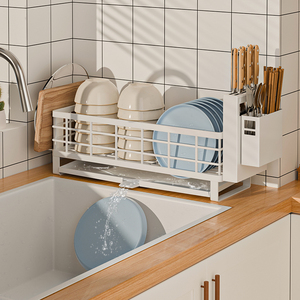 沥水碗盘架窄厨房窗台小碗筷洞洞板洗碗槽水池置物架放水槽晾碗架