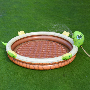 PVC儿童乌龟喷水池沙池 戏水池池户外家用球池充气喷水玩具用品