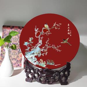 扬州漆器摆件伴手礼品活动纪念品彩贝螺钿贝壳工艺品印字定制