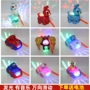 2022新款中秋节灯笼儿童手提发光音乐卡通塑料电动旋转兔子小玩具