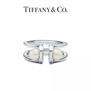 Tiffany 蒂芙尼 Tiffany HardWear 系列 纯银双珍珠戒指