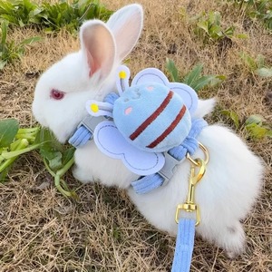 兔子牵引绳可调节垂耳兔海棠兔荷兰侏儒兔外出专用猫咪蜜蜂宠物绳