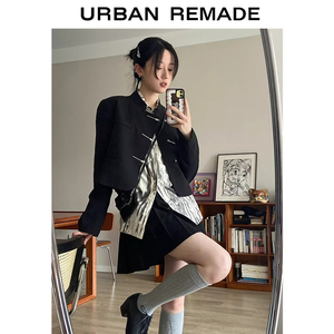 URBAN REMADE民国风UR新中式西装外套女高级汉服元素炸街短款夹克