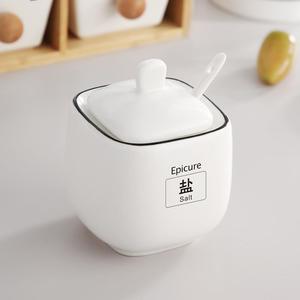 lK⁠E⁠A宜家厨房盐罐陶瓷调料罐家用调料盒单个调味罐白色辣椒罐