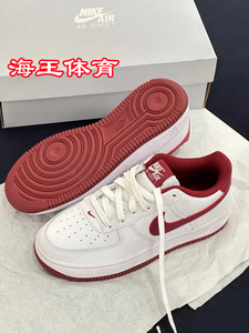 Nike耐克空军一号女鞋白红air force 1男鞋af1低帮板鞋FV5948-105