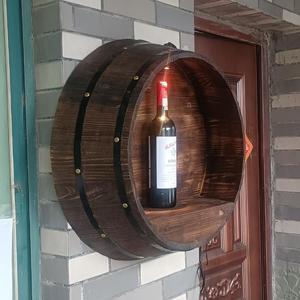 壁挂红酒架创意酒桶半桶实木青岛啤酒屋展示桶底酒吧酒庄实木橡木