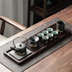 日式茶具套装家用简约现代客厅办公室茶壶茶杯茶盘整套高端 大山