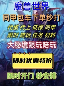 魔兽世界亚服台服代练 17-20C同甲包车买5送1代上 大秘境大米低保