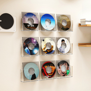 黑胶唱片收纳架壁挂收藏周杰伦光盘碟片磁带置物盒墙上CD专辑柜