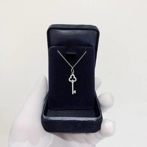 二手Tiffany & Co.蒂芙尼满钻mini钥匙18K白金项链 配盒子